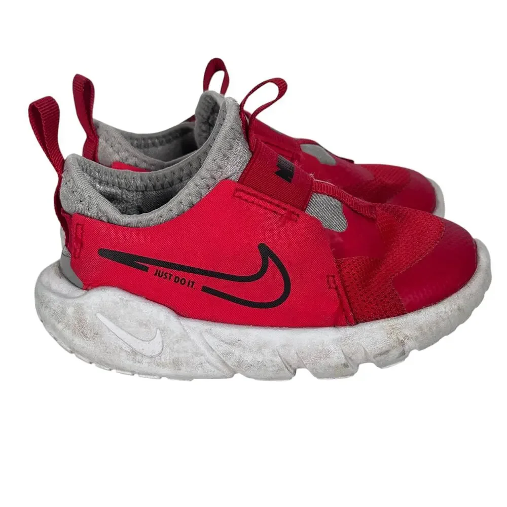 Nike Flex Runner 2 Baby Toddler‎ Sneakers Size 7C Red Logo Slip On DJ6039-607